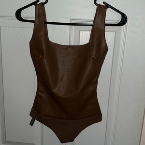 Skims faux leather bodysuit
